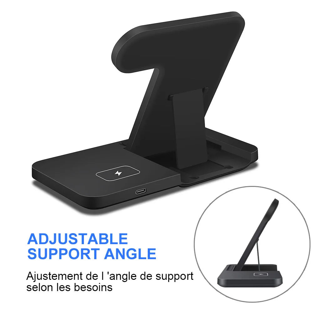 3 in 1 15W Fast Wireless Charger Charging Dock Station for Iphone 15 14 13 12 11 Pro MAX XR X 8 Apple Watch 8 7 6 SE Airpods Pro