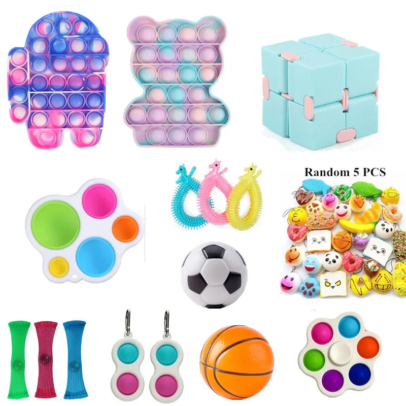 20/35Pcs Fidget Toy Set Cheap Sensory Fidget Toys Pack for Kids or Adults Decompression Toy Fidjets Toys