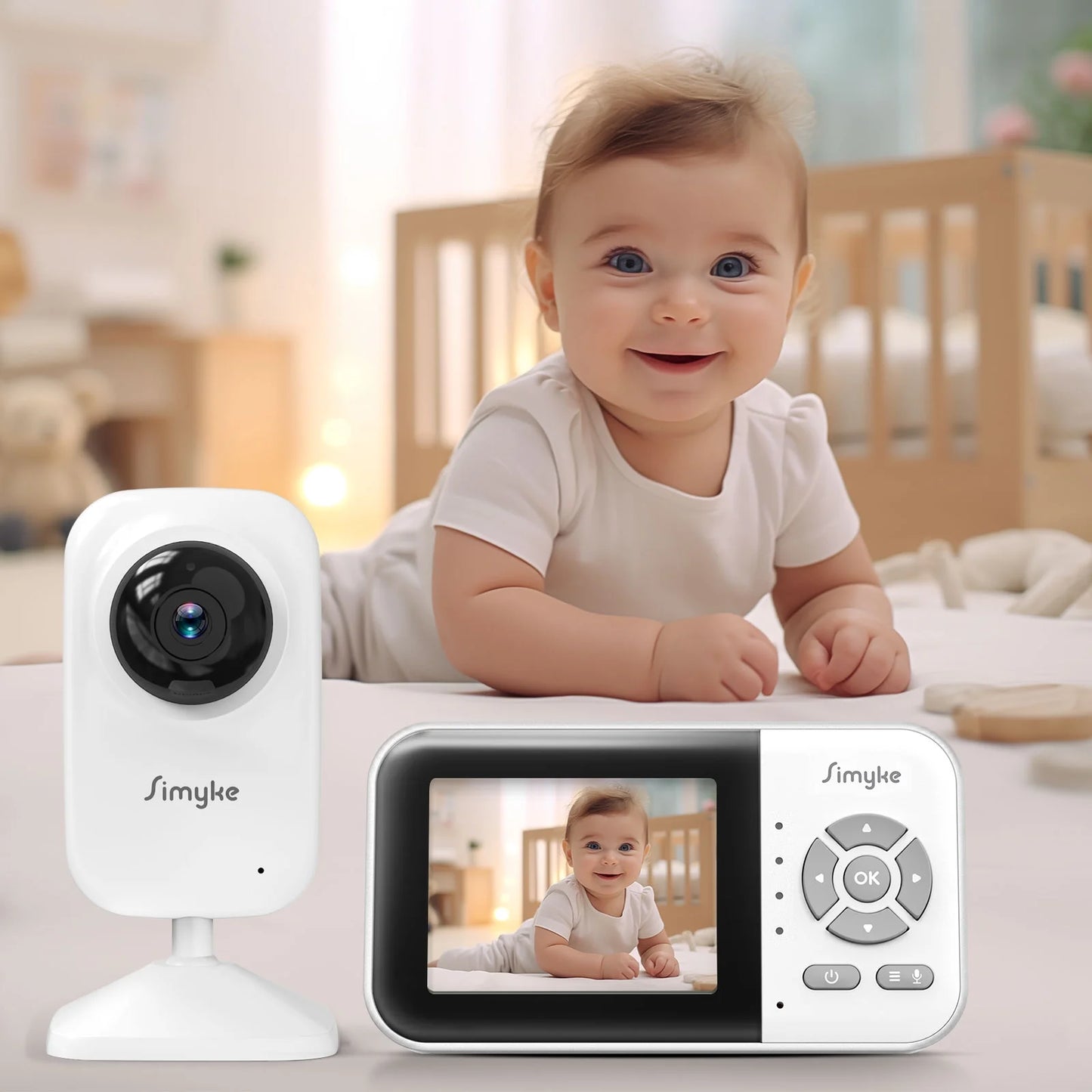 Upgrate Video Baby Monitor,Wifi Baby Camera,2.8" LCD Display and App Control,1200Ft Long Range,2 Way Talk,Auto Night Vision,Sound Alert,Vox,Temperature Sensor 5 Lullabies Feeding Remind