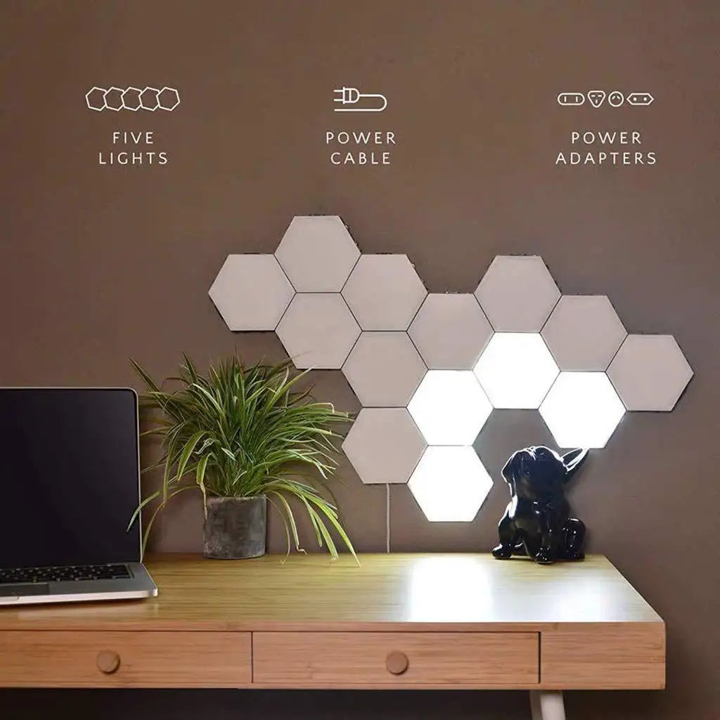 Touch Wall Lamp Creative Honeycomb Modular Assembly Helios Quantum Lamp LED Magnetic Decoration Wall Light Bedroom Lamp