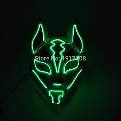 Hot Sales Halloween Horror Mask LED Neon Light up Mask Carnival Party Scary Mask Cosplay LED Mask Glow Party Supplies Dropship