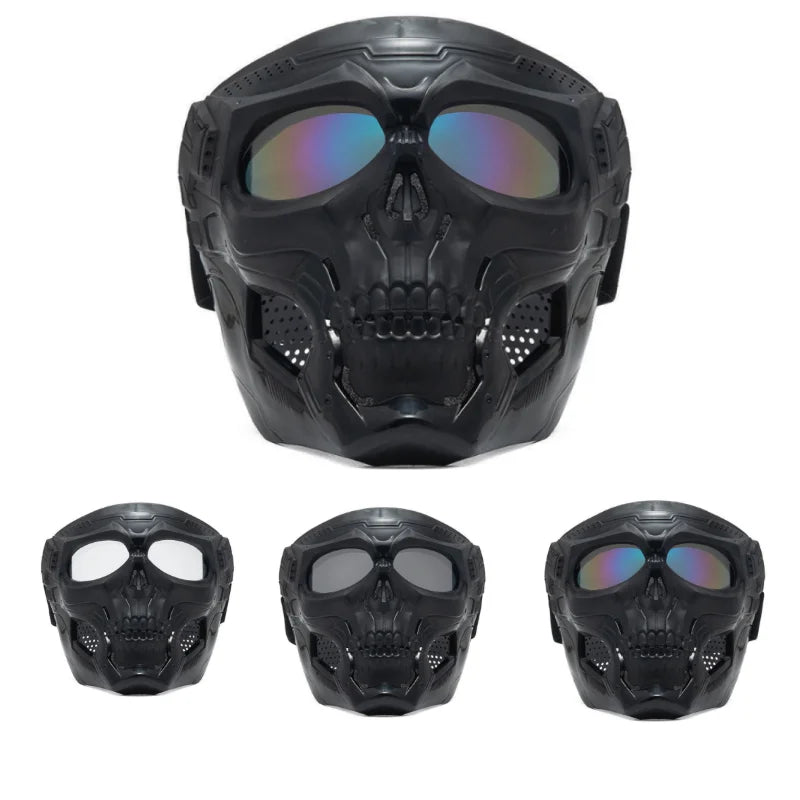 Skull Horror Helmet Mask off Road Motorcycle Goggles Sports Riding Mask Open Motorcycle Helmet Cool Skull Mask with Goggles