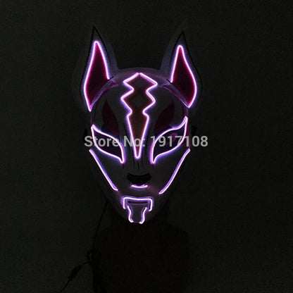 Hot Sales Halloween Horror Mask LED Neon Light up Mask Carnival Party Scary Mask Cosplay LED Mask Glow Party Supplies Dropship