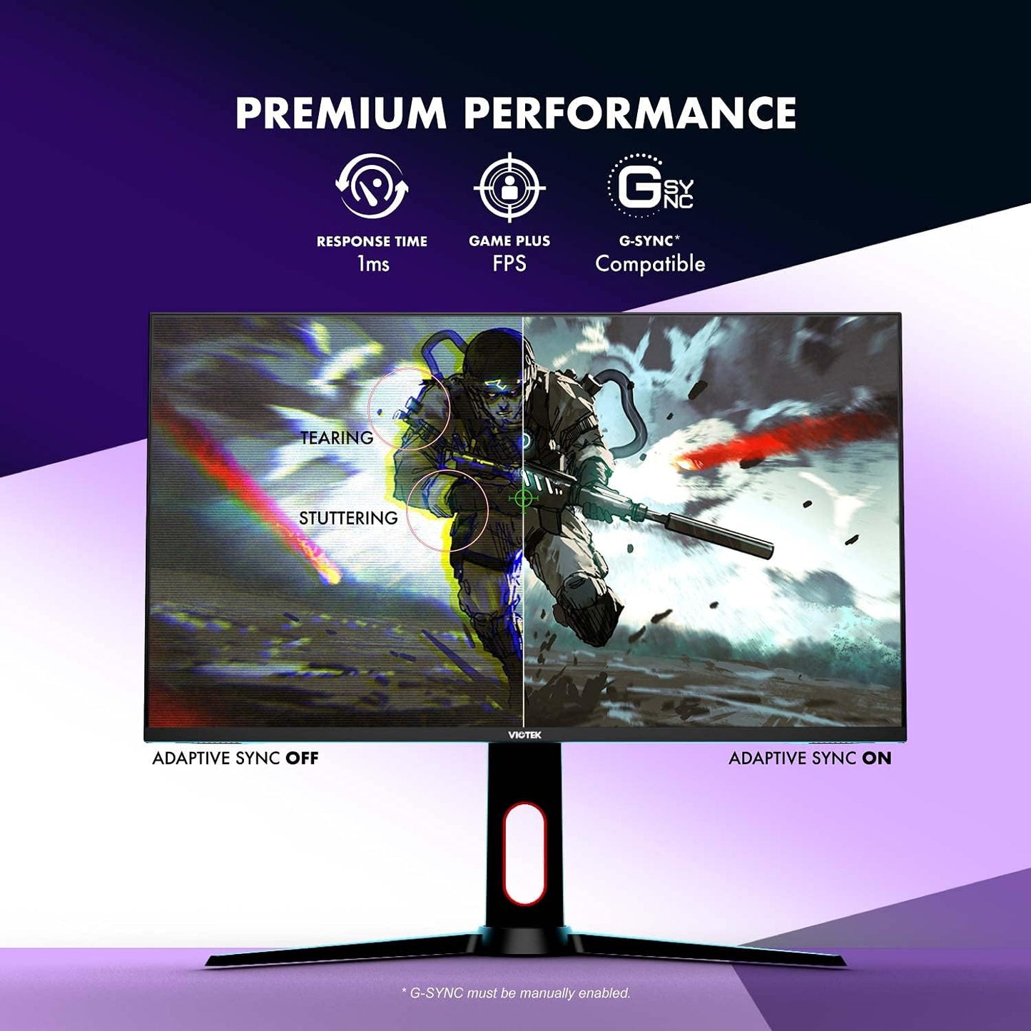 GFI27DBXA 27 Inch 180Hz QHD 1440P 1Ms Gaming Monitor with HDR, Gsync/Freesync Compatible, HDMI 2.0, Displayport 1.4, VESA, 141% Srgb & over 1 Billion Colors – 3 Years Zero Dead Pixels