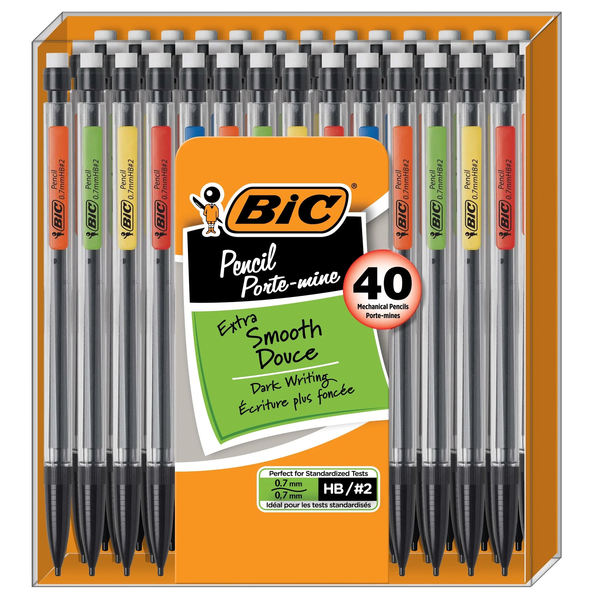 Xtra-Smooth Mechanical Pencils with Erasers, 40-Count Pack, Bulk Mechanical Pencils for School Supplies