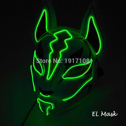 Hot Sales Halloween Horror Mask LED Neon Light up Mask Carnival Party Scary Mask Cosplay LED Mask Glow Party Supplies Dropship