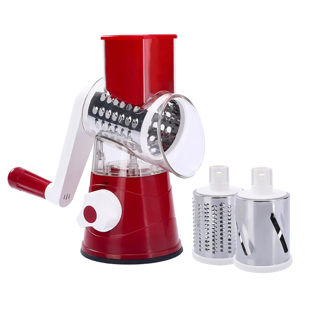 Food Processor Vegetable Chopper Kitchen Roller Gadgets Vegetable Cutter round Slicer Graters Potato Carrot Cheese Shredder