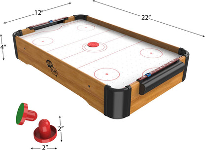 Air Hockey Table Mini Arcade Game - 22-Inch Tabletop Board Game for Girls and Boys, Battery-Operated, and Includes Puck and Paddles by Hey Play