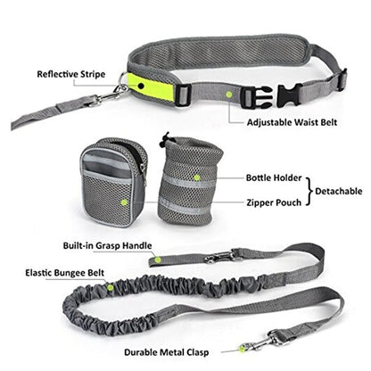 Pet Dog Cat Elastic Reflective Belt Running Jogging Leash Set Leash Collar Pet Accessories Puppy Harness Walking Training