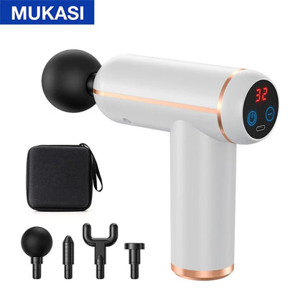 MUKASI Massage Gun Portable Percussion Pistol Massager for Body Neck Deep Tissue Muscle Relaxation Gout Pain Relief Fitness