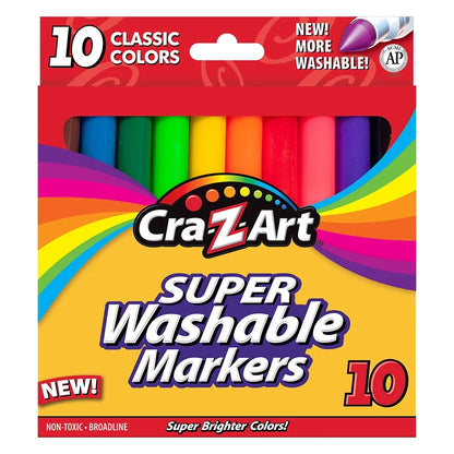 Classic Multicolor Broad Line Washable Markers, 10 Count, Back to School Supplies