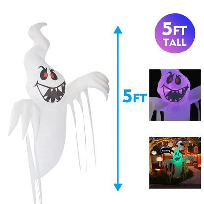 Halloween Inflatable 5 FT Scary Hanging Ghost Halloween Decorations Halloween Inflatable Ghost