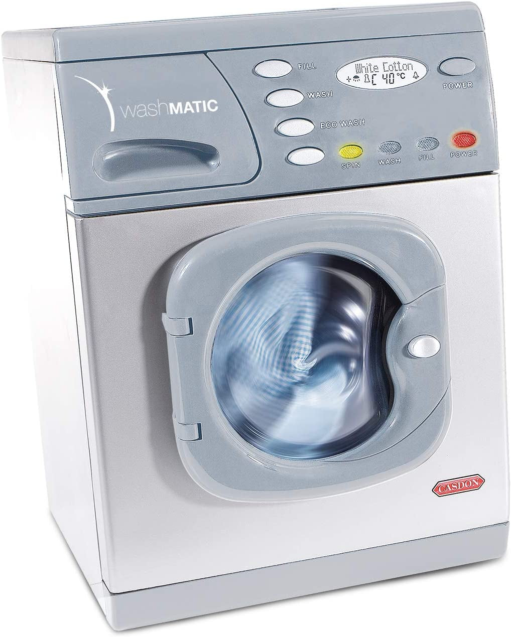 Electronic Washer | Realistic Toy Washing Machine for Children Aged 3+ | Equipped with Lights and Buttons to Spark Their Imagination , Grey