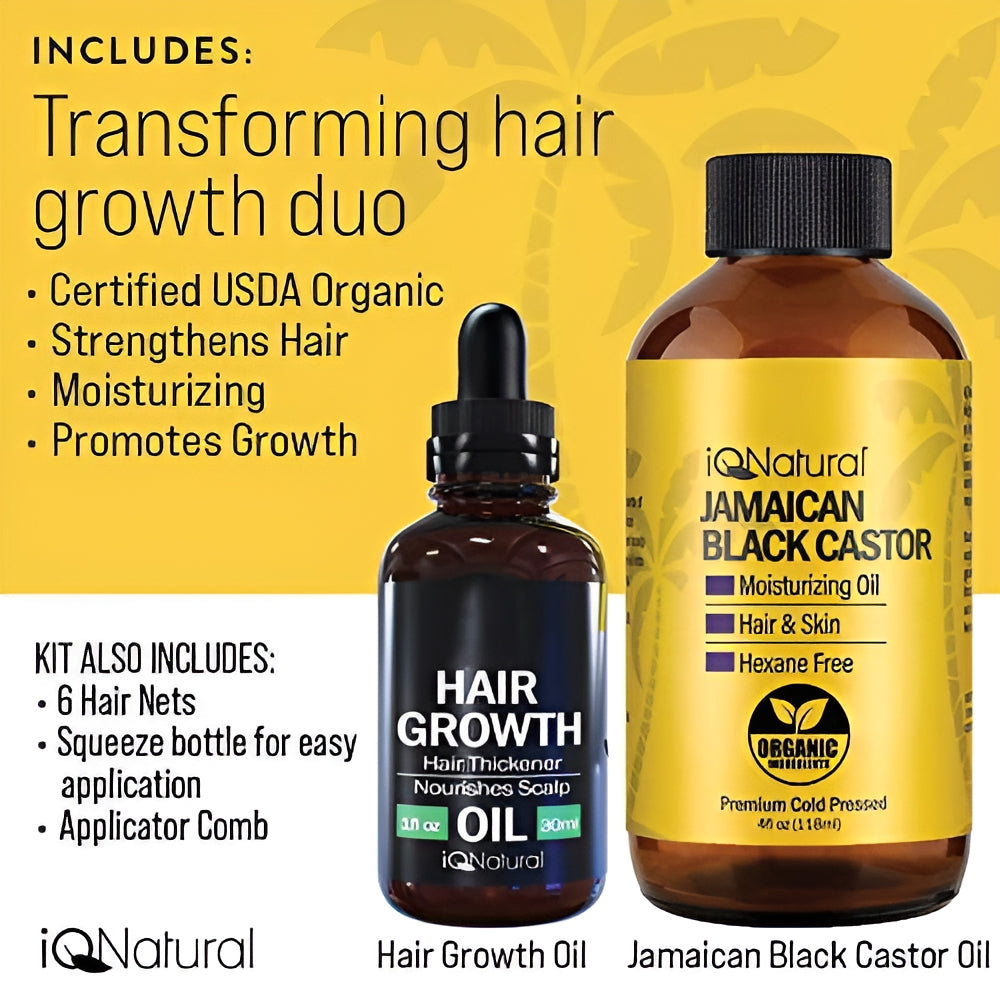 Jamaican Black Castor Oil - Hair Oil for Hair Growth - Complete Hair Growth Kit