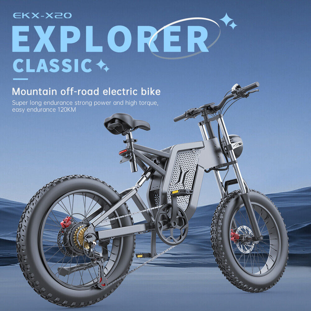 EKX X20 Fat Tire Electric Bike for Adult 2000W 20" Ebikes 48V 35AH 120Km Range