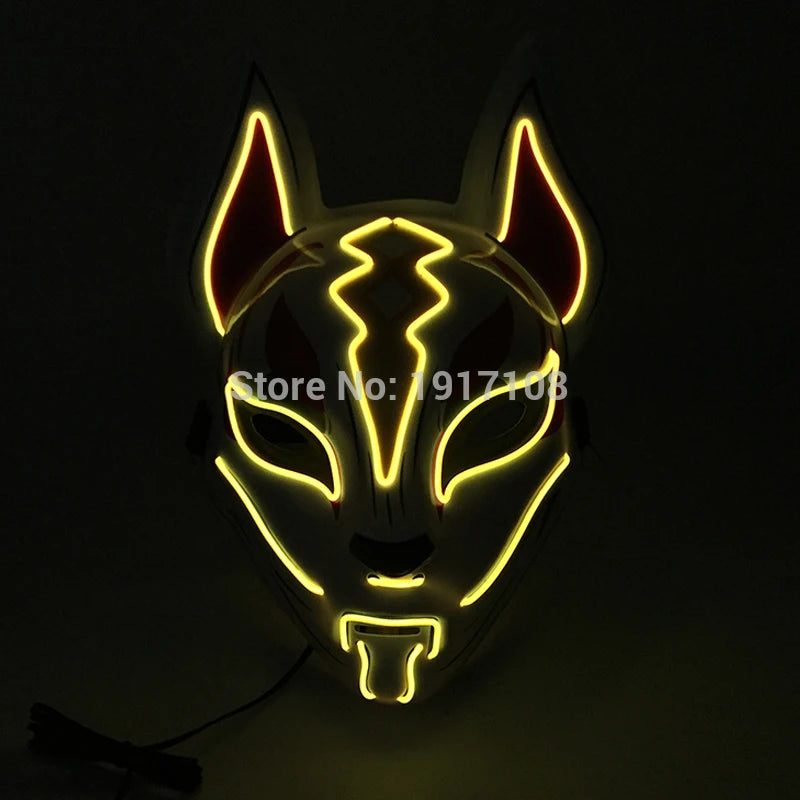 Hot Sales Halloween Horror Mask LED Neon Light up Mask Carnival Party Scary Mask Cosplay LED Mask Glow Party Supplies Dropship