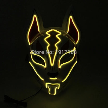 Hot Sales Halloween Horror Mask LED Neon Light up Mask Carnival Party Scary Mask Cosplay LED Mask Glow Party Supplies Dropship