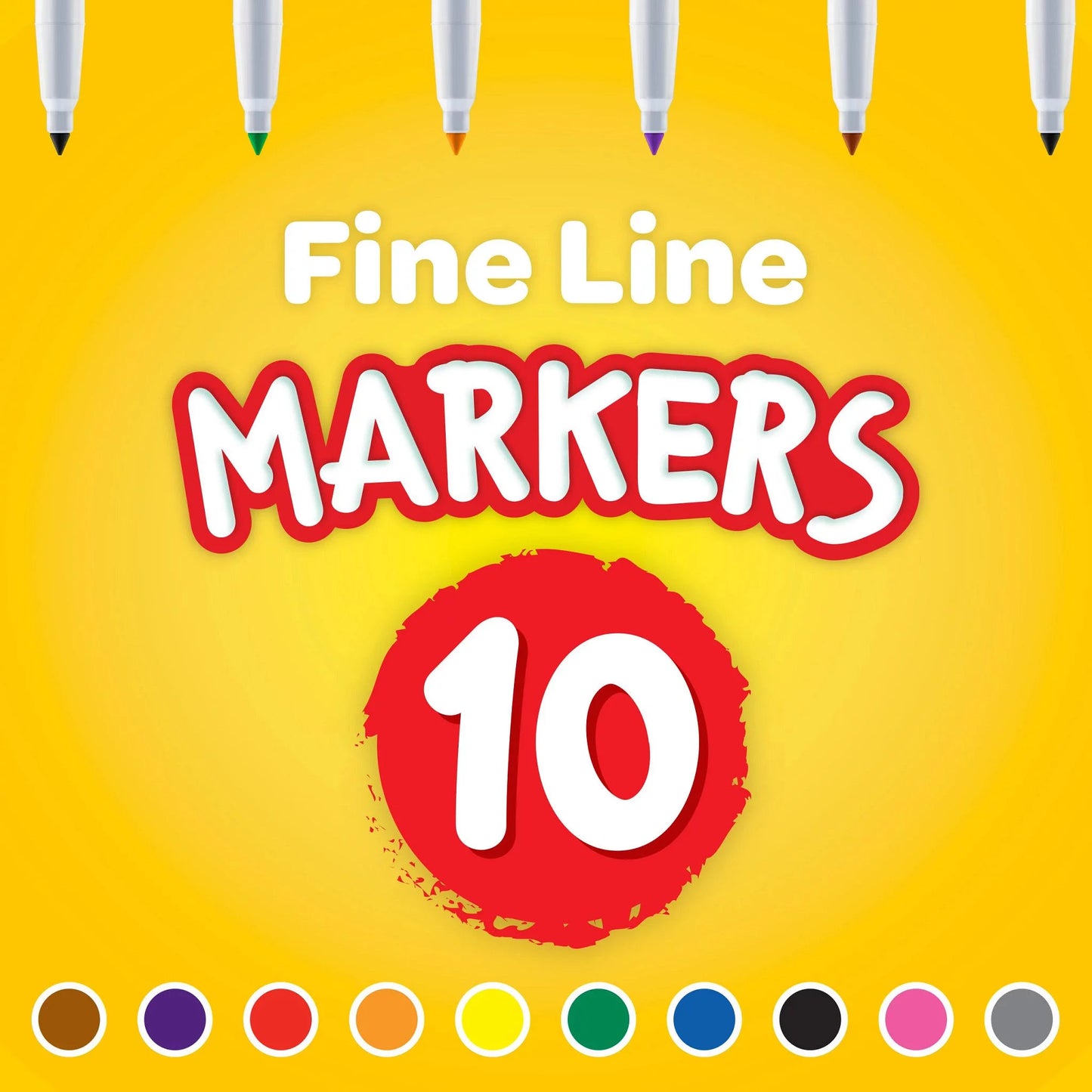 Classic 10Ct Fine Line Marker Set, Classic Colors, (24 Pack Case) Bulk School Supplies