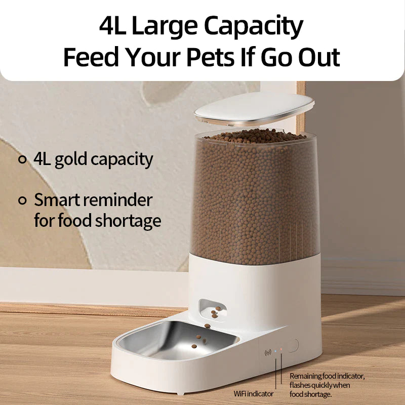 ROJECO Automatic Cat Feeder Pet Smart Cat Food Kibble Dispenser Remote Control Wifi Button Auto Feeder for Cats Dog Accessories