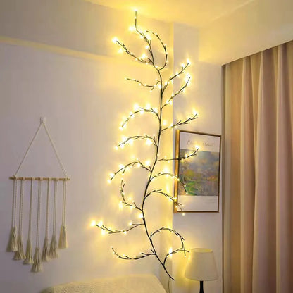 Vines with Lights Christmas Garland Light Flexible DIY Willow Vine Branch LED Light for Room Wall Wedding Party Decor