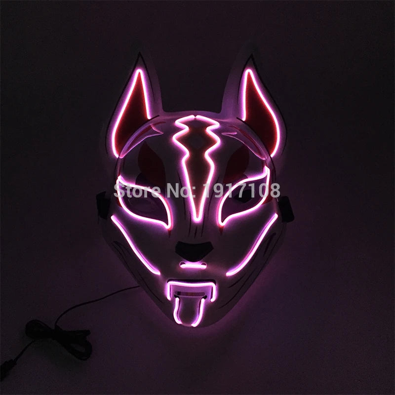 Hot Sales Halloween Horror Mask LED Neon Light up Mask Carnival Party Scary Mask Cosplay LED Mask Glow Party Supplies Dropship