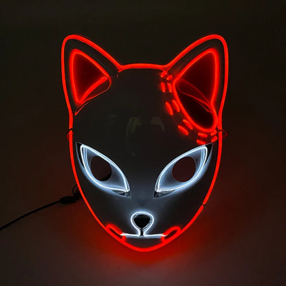 Hot Sales Halloween Horror Mask LED Neon Light up Mask Carnival Party Scary Mask Cosplay LED Mask Glow Party Supplies Dropship