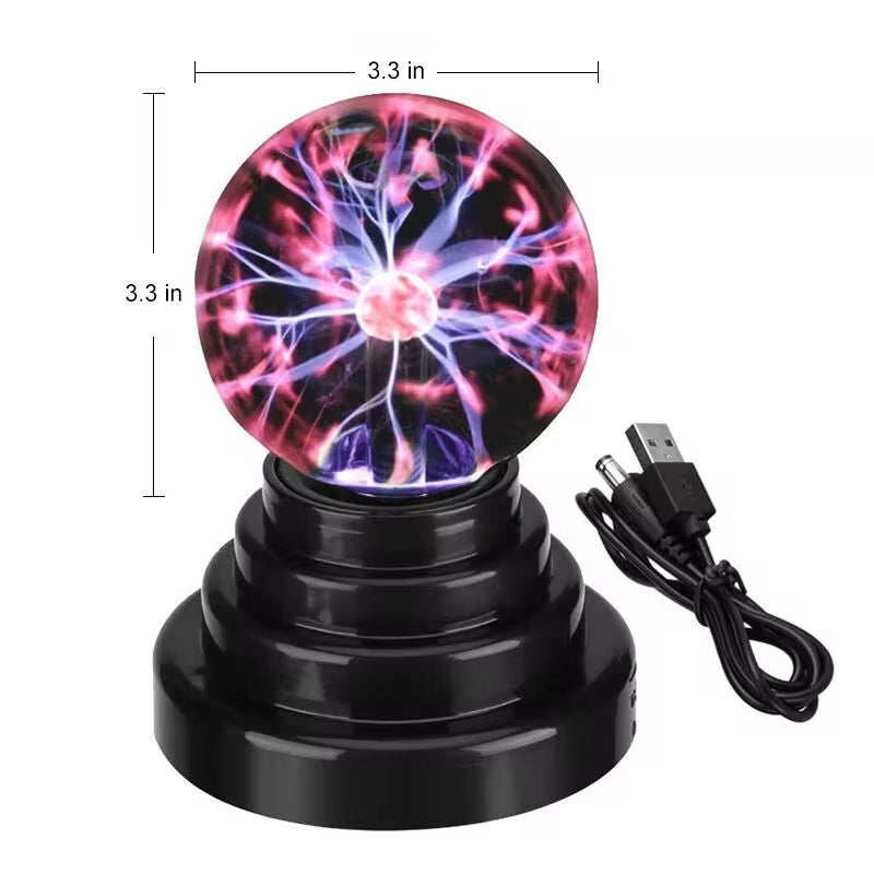 8 Inch Sound Control Magic Plasma Ball Lamp LED Night Light Atmosphere Touch Glass Plasma Light Christmas Party Decor Lighting