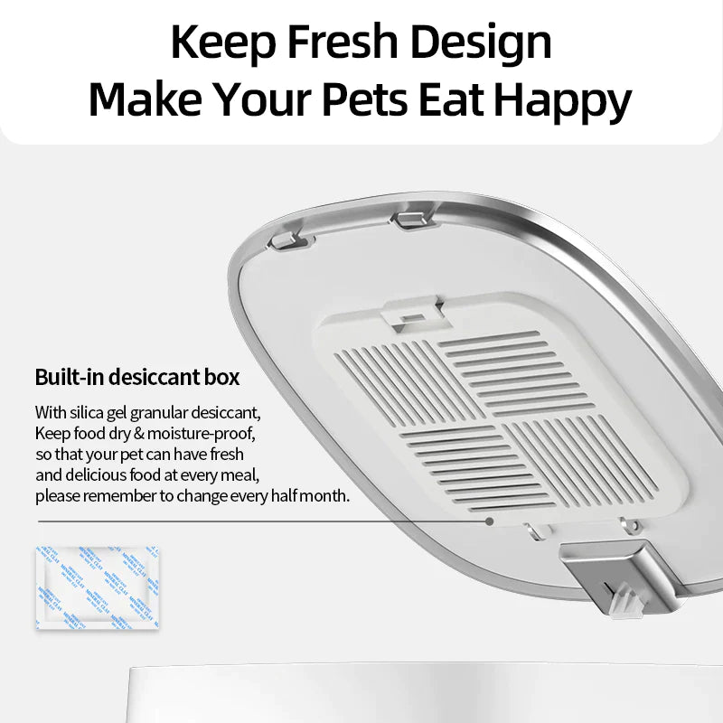 ROJECO Automatic Cat Feeder Pet Smart Cat Food Kibble Dispenser Remote Control Wifi Button Auto Feeder for Cats Dog Accessories