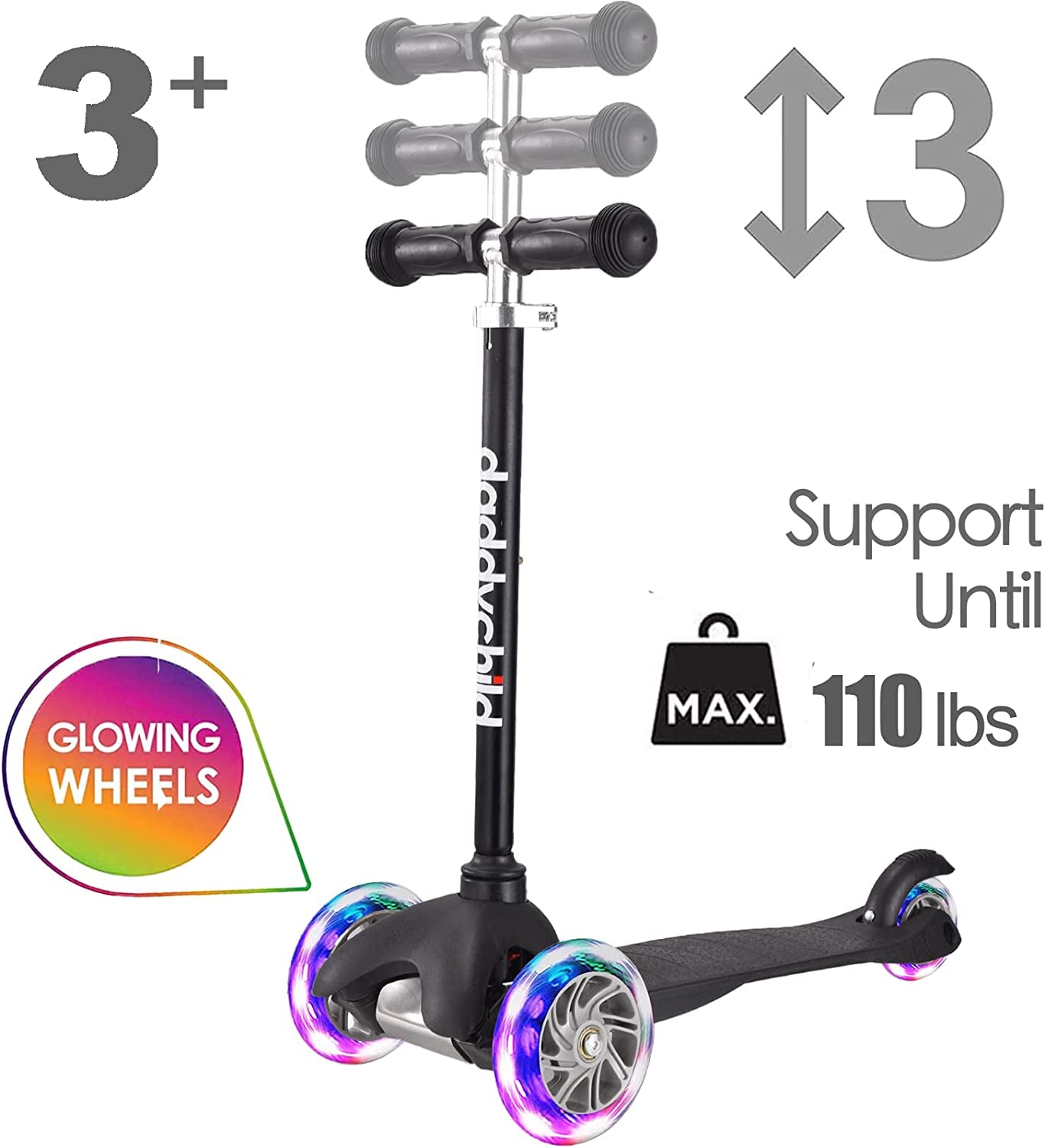 3 Wheel Scooters for Kids, Kick Scooter for Toddlers 3-6 Years Old, Boys and Girls Scooter with Light up Wheels, Mini Scooter for Children