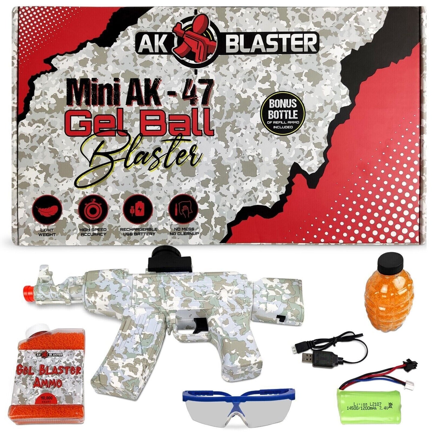 Electric Gel Ball Blaster, High Speed Automatic Splatter Ball Blaster 40000 Gels