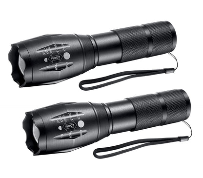 LED Flashlight, 2Pack Zoomable Flashlights Portable Handheld Tactical Flashlights (Battery Not Included)