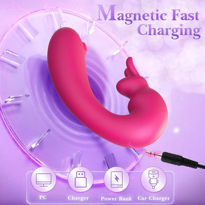 Vibrator Vibrators Thumping Rabbit Vibrators, 3 in 1 Adult Sex Toys for Women Couple, App Remote Control Tapping Stimulator Vibrator with 9 Vibration & Flapping Modes