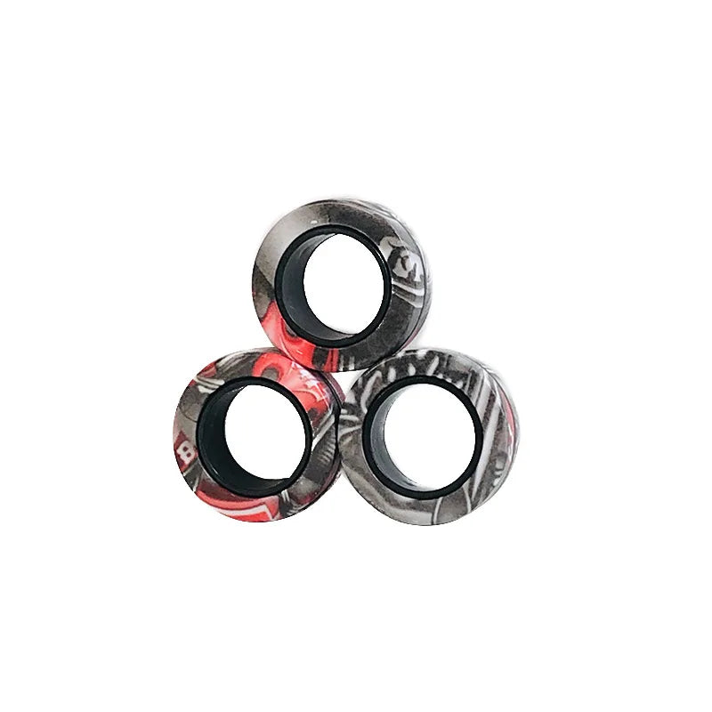 3Pcs Magnetic Rings Spinner Fidget Toy Set Finger Magnets Rings for Anxiety Relief Therapy Fidget Pack Gift for Adults Teens Kid