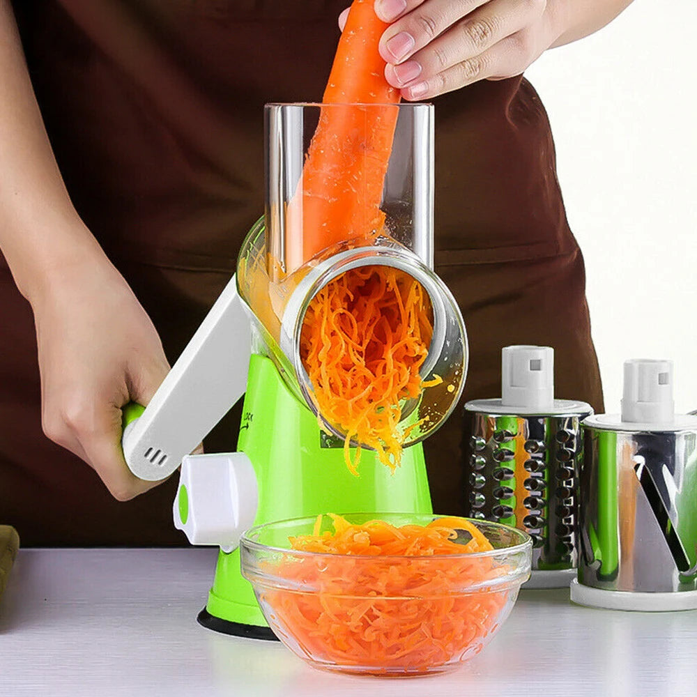 Food Processor Vegetable Chopper Kitchen Roller Gadgets Vegetable Cutter round Slicer Graters Potato Carrot Cheese Shredder