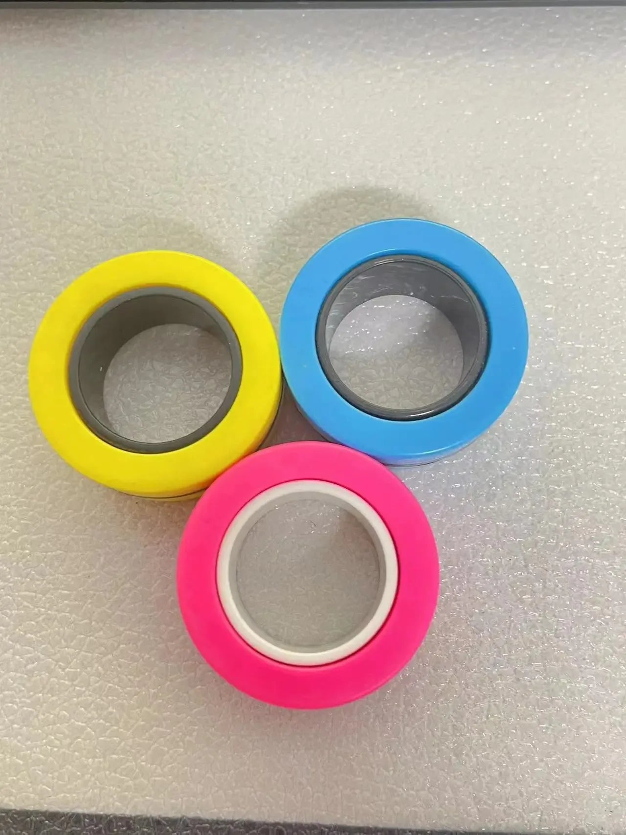 3Pcs Magnetic Rings Spinner Fidget Toy Set Finger Magnets Rings for Anxiety Relief Therapy Fidget Pack Gift for Adults Teens Kid