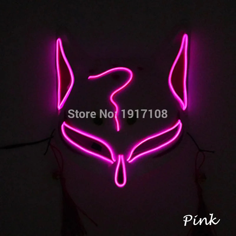 Hot Sales Halloween Horror Mask LED Neon Light up Mask Carnival Party Scary Mask Cosplay LED Mask Glow Party Supplies Dropship