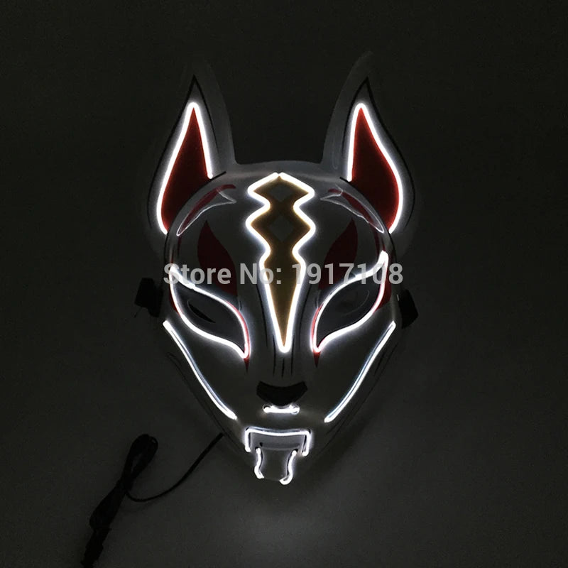 Hot Sales Halloween Horror Mask LED Neon Light up Mask Carnival Party Scary Mask Cosplay LED Mask Glow Party Supplies Dropship