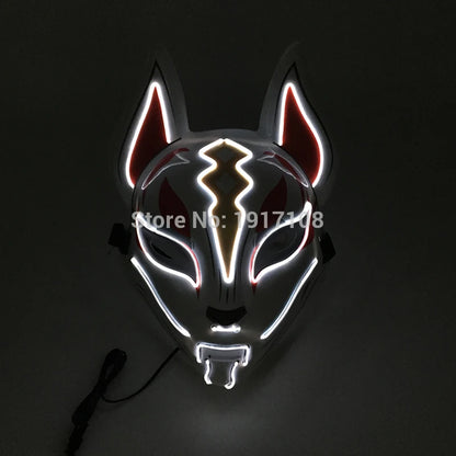 Hot Sales Halloween Horror Mask LED Neon Light up Mask Carnival Party Scary Mask Cosplay LED Mask Glow Party Supplies Dropship