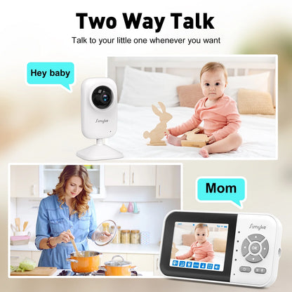 Upgrate Video Baby Monitor,Wifi Baby Camera,2.8" LCD Display and App Control,1200Ft Long Range,2 Way Talk,Auto Night Vision,Sound Alert,Vox,Temperature Sensor 5 Lullabies Feeding Remind