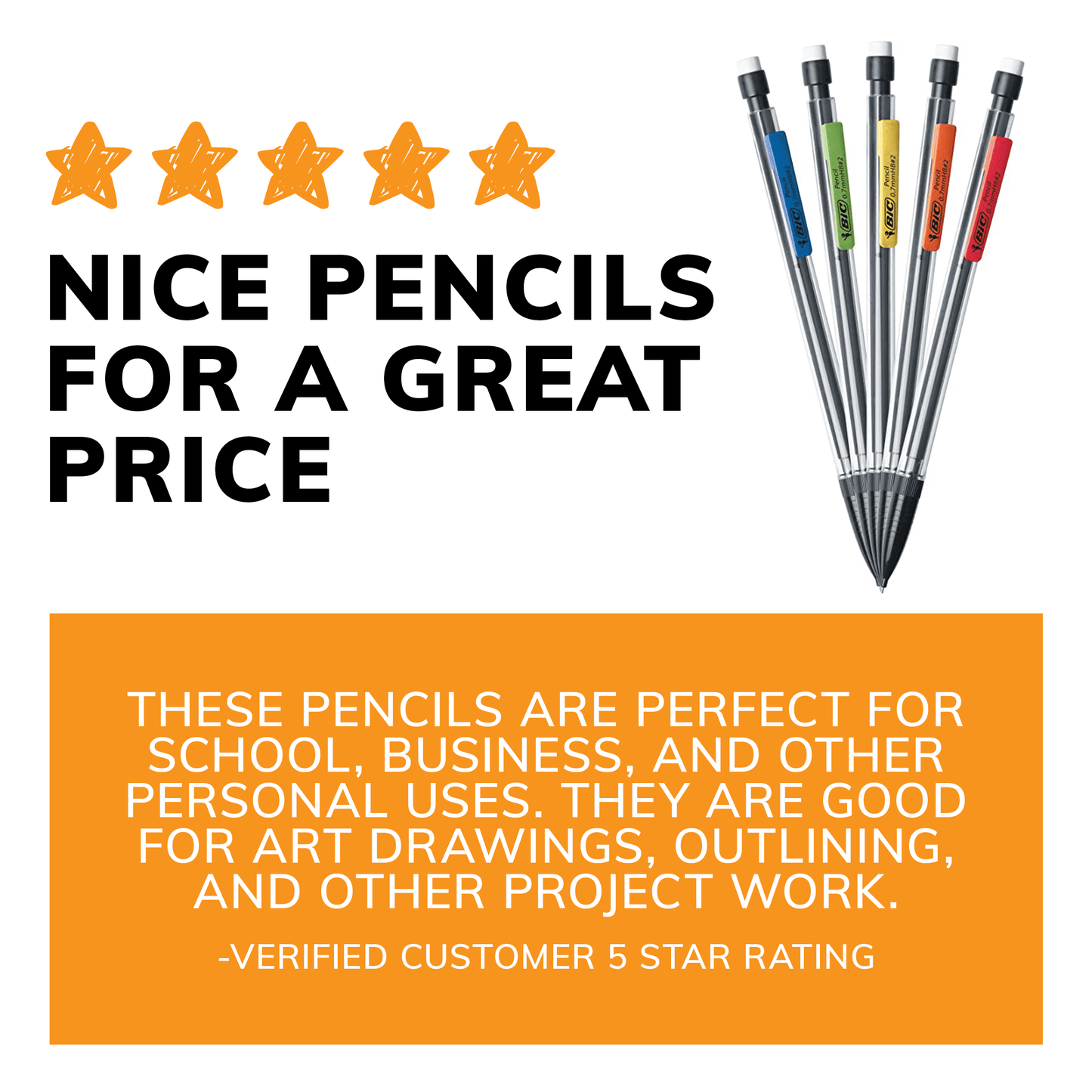 Xtra-Smooth Mechanical Pencils with Erasers, 40-Count Pack, Bulk Mechanical Pencils for School Supplies