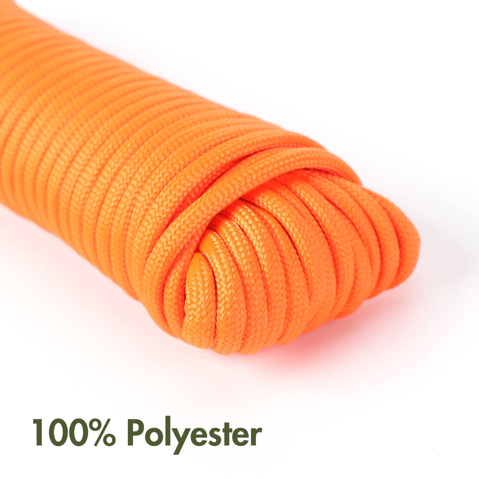 50 Foot 550Lbs Paracord, 100% Polyester, Orange, Model 2155