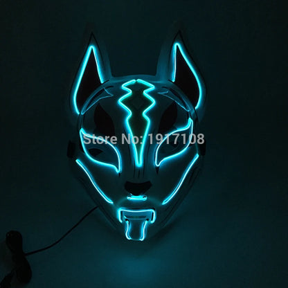 Hot Sales Halloween Horror Mask LED Neon Light up Mask Carnival Party Scary Mask Cosplay LED Mask Glow Party Supplies Dropship