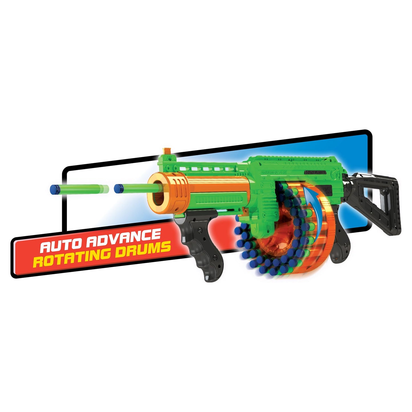 Villainator Pump-Action Super-Drum Dart Blaster - Compatible with NERF Foam Darts