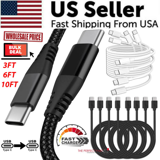 Braided USB C Type-C Fast Charging Data SYNC Charger Cable Cord 3/6/10FT Lot