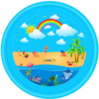 Sprinkler Splash Pad, 68Inch Water Splash Play Mat Toddler Water Toys Outdoor Fountain Play Mat for Boy Girl Kids Outdoor Party