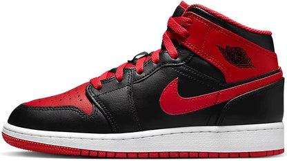 Mens Air  1 Mid Shoes,Black/Fire Red-White,10.5