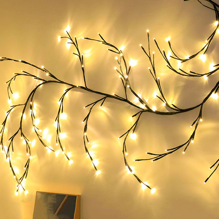 Vines with Lights Christmas Garland Light Flexible DIY Willow Vine Branch LED Light for Room Wall Wedding Party Decor