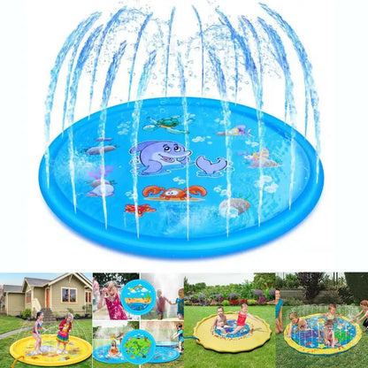 Sprinkler Splash Pad, 68Inch Water Splash Play Mat Toddler Water Toys Outdoor Fountain Play Mat for Boy Girl Kids Outdoor Party