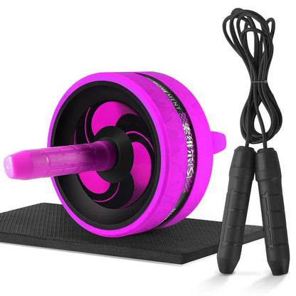 New 2 in 1 Ab Roller&Jump Rope No Noise Abdominal Wheel Ab Roller with Mat for Arm Waist Leg Exercise Gym Fitness Equipment