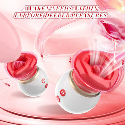 Vibrator Adult Sex Toys for Women - 3IN1 Mouth-Shaped Sucking Rose Vibrator, 10 Tongue Licking 3 Sucking G Spot Vibrators Adult Sex Toys Couples Female Sex Toys